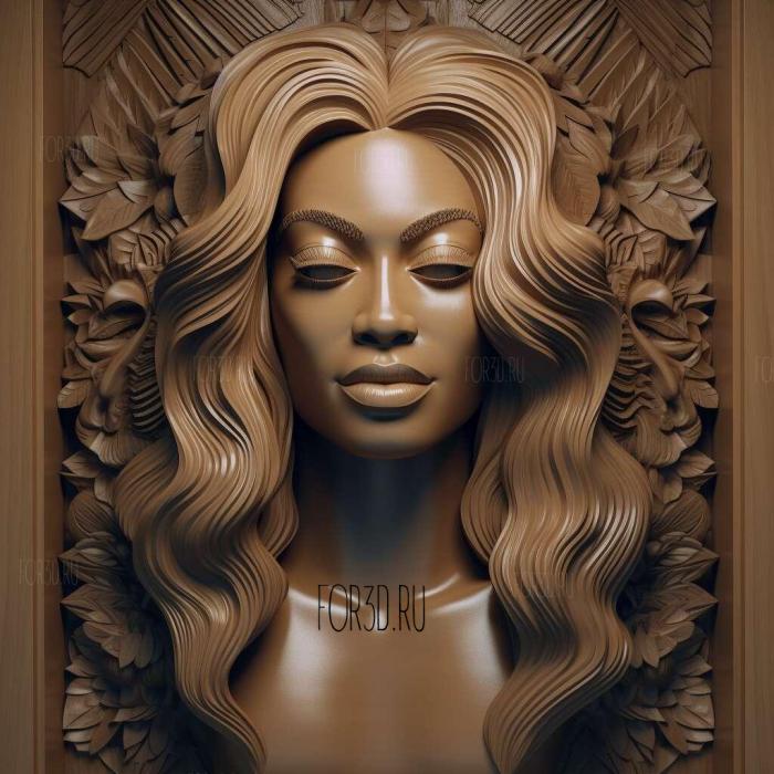 Beyonce Knowles 1 stl model for CNC